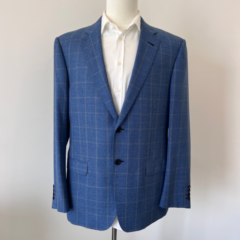 Armani Collezioni Blue Sport Coat with Textured Fabric
